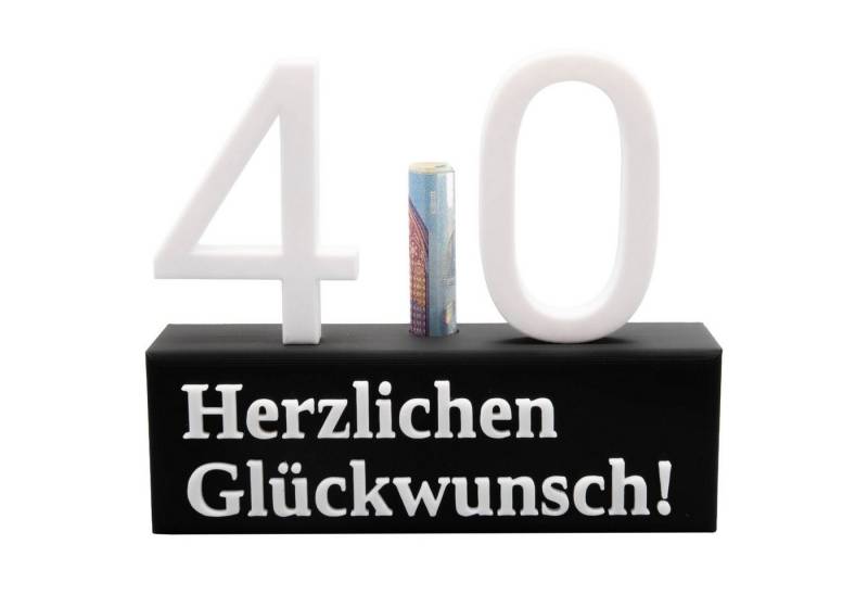 TSB Werk Geschenkbox 40. Geburtstag Geschenk Jubiläum 40 Hochzeit, Geschenkidee, Zahlenständer, Vierzig von TSB Werk