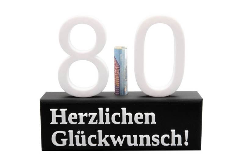 TSB Werk Geschenkbox 80. Geburtstag Geschenk Jubiläum 80 Hochzeit, Geschenkidee, Zahlenständer, Achtzig von TSB Werk