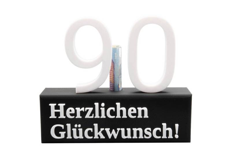 TSB Werk Geschenkbox 90. Geburtstag Geschenk Jubiläum 90 Hochzeit, Geschenkidee, Zahlenständer, Neunzig von TSB Werk