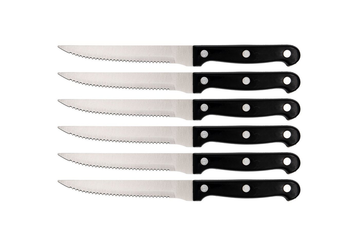 TSB Werk Steakmesser 6x Steakmesser Edelstahl Pizzamesser Steak Messer (6 Stück), Grillbesteck, Fleischmesser, Set von TSB Werk