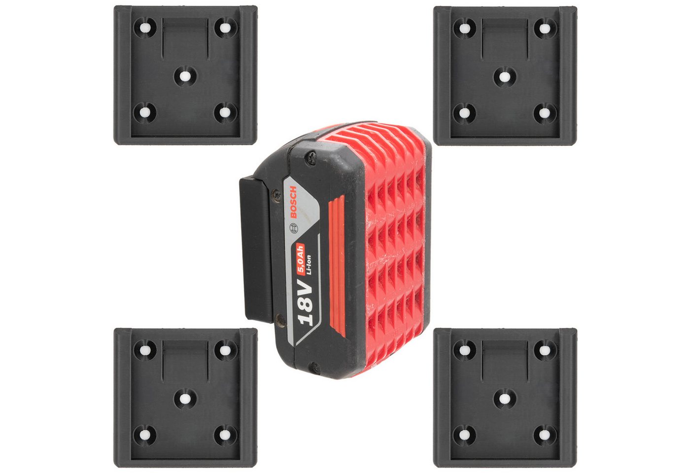 TSB Werk Werkzeughalter Akku Halter für Bosch 18V Halterung Bosch Akkus, 4-tlg., Akku, Wandhalter, Wandhalterung TSB Werk Werkzeughalter Akku Halter für Bosch 18V Halterung Bosch Akkus, 4-tlg., Akku, Wandhalter, Wandhalterung von TSB Werk