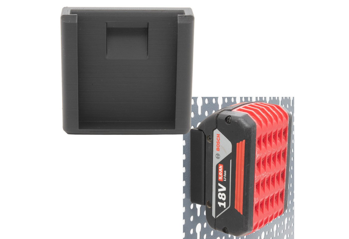 TSB Werk Werkzeughalter Akku Halter für Bosch 18V für Küpper Lochwand, 1-tlg., Halterung, Akku, Wandhalter, Bosch von TSB Werk