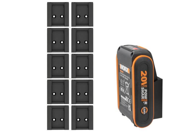TSB Werk Werkzeughalter Akkuhalter für Worx Akku Wandhalter 20V Akkuwandhalter Wandhalterung, 10-tlg., Akkuwandhalter, Wandhalterung, Halter von TSB Werk