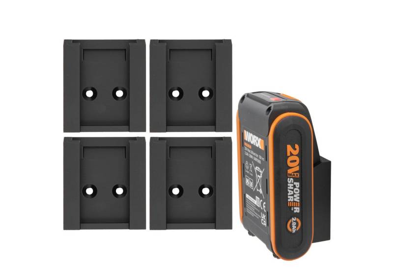 TSB Werk Werkzeughalter Akkuhalter für Worx Akku Wandhalter 20V Akkuwandhalter Wandhalterung, 4-tlg., Akkuwandhalter, Wandhalterung, Halter von TSB Werk