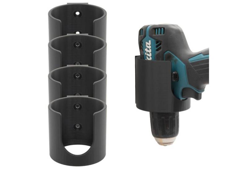 TSB Werk Werkzeughalter Wandhalter Akkuschrauber für Bosch Makita Einhell, 4-tlg., Milwaukee, Parkside, Universal, Akku von TSB Werk