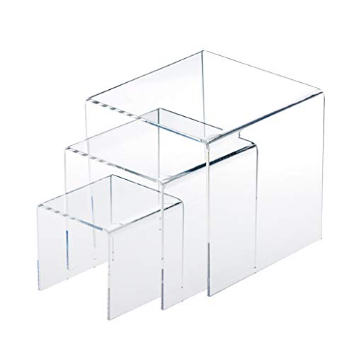 TSBB Square Acrylic Clear 3 Size Riser Display Ständer Vitrine Set zum Aufstellen von Schmuck von TSBB