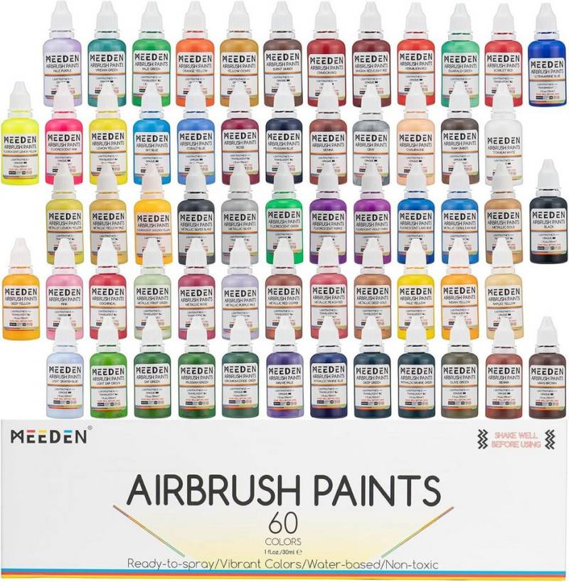 TSE Acrylfarbe MEEDEN Airbrush Farben 12er/ 24er/ 60er Set – Perfekte Farben von TSE