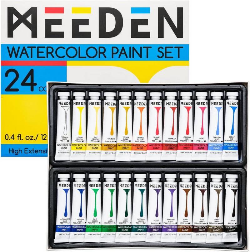 TSE Acrylfarbe MEEDEN Aquarellfarben Tuben Aquarellfarben Set mit 24 Flüssigfarben von TSE