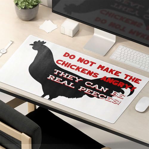 TSGB Mauspad Arbeit Lustiges Huhn Warnung: Don't Anger The Fowl! Mauspad Schreibtischunterlagen Großes Mauspad von TSGB