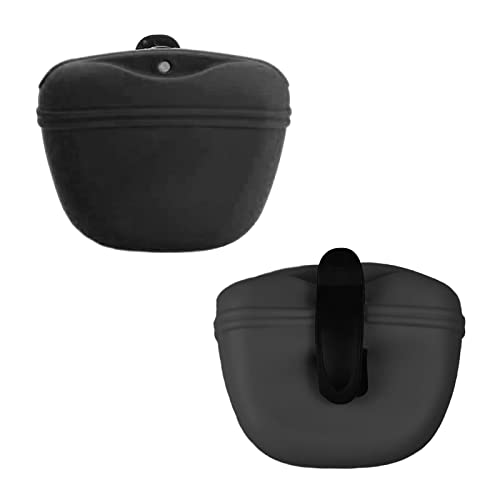 TSHAOUN 2PCS Leckerlietasche für Hunde,Hunde Futterbeutel aus Silikon,Großes Fassungsvermöge Hund Futterbeutel Training Pouch Belohnung Essen Silikontasche mit Gürtelclip,futterbeutel (2 PCS) von TSHAOUN