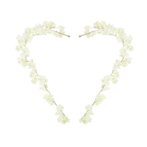 TSHAOUN 2er Blumenrebe 1.8m Künstliche Blumen Kirschblüte Hängen Reben künstliche Blumne Kirschblüten Girlande, Kirschblüten Blumengirlande,für Hochzeit Hausgarten Party Decor (Rosa) (White) von TSHAOUN