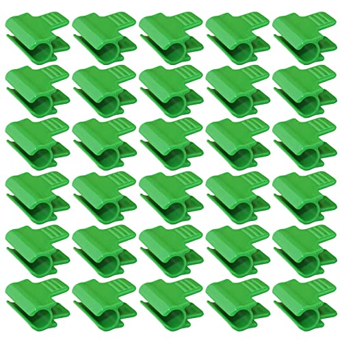 TSHAOUN 30 Stück Gewächshaus-Klemmen, Netz Tunnel Hoop Clips, 11mm Treibhaus Clips, Pflanzenclips, Stangen-Clip für Reihenabdeckung Netz, Gewächshäuser, Schuppen,Unterstände, Grün von TSHAOUN