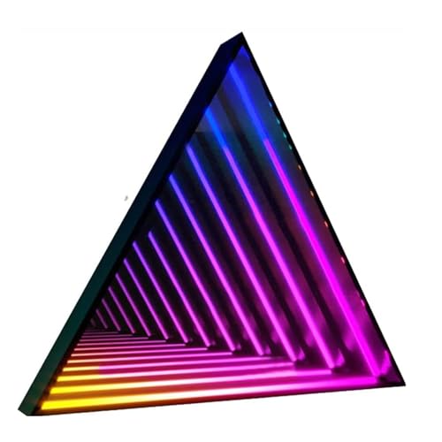 TSHIGO 3D-Spiegeltunnellicht, App-Fernbedienungs-Unendlichkeitslampe, Dreieck Mehrfarbige Tunnellampe, FüR Zuhause, Schlafzimmer, Wohnzimmer, Partybar (Size : 27.5IN) von TSHIGO