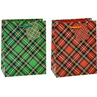 12 TSI Geschenktaschen Tartan Motiv sortiert 26,0 x 32,0 cm von TSI