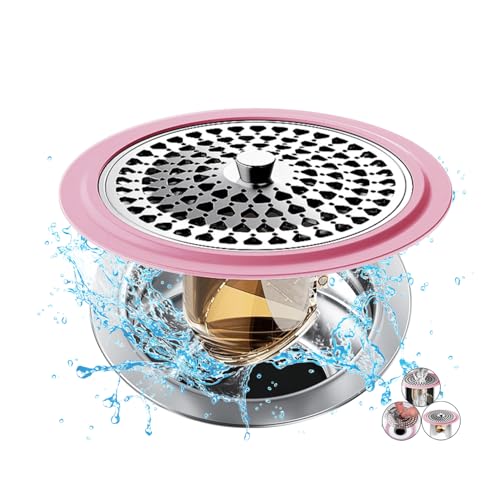 Abflusssieb Dusche, Abflusssieb Silikon und Edelstahl Haarsieb Badewanne Abflussabdeckung, Abflusssieb Haarfänger Dusche für Badezimmer Badewanne und Küche von TSJLIKI