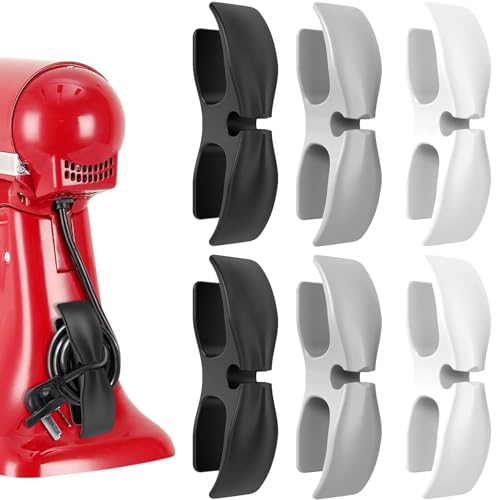 Kabel Organizer für Geräte 6 Stück Kabelaufwickler Selbstklebend Kabelclips Kabelhalter Kabelwickler Kabelführung Kabelverkürzer Kabelaufwicklung für Küchengeräte(NEU) von TSJLIKI