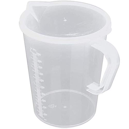 TSKDKIT 2L Messbecher Plastik großen Messbecher Skalen Becher Temperaturbeständig 2000ml Messbecher Lebensmittelgeeignet Measuring Jug Plastic Graduated Jug 2L von TSKDKIT