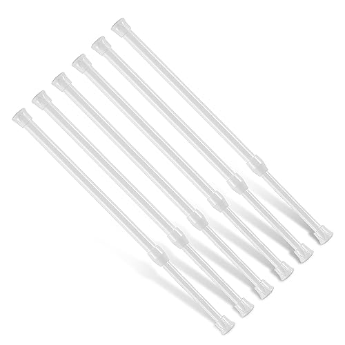 TSKDKIT 6 PCS Gardinenstange Ausziehbar, Vorhangstange ohne bohren, Verstellbare Teleskopstange Klemmstange zum Ausziehen durch Drehen für Schrank, Fenster, Küche, Store, DIY-Projekte(30-50cm, Weiß) von TSKDKIT