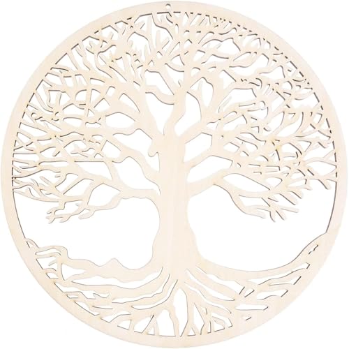 TSKDKIT Baum des Lebens Holz Tree of Life Wanddeko Holz Lebensbaum Wooden Wall Decoration(28cm) von TSKDKIT