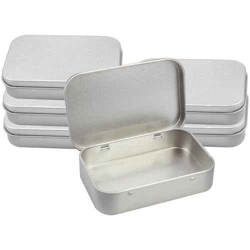 TSKDKIT Metalldosen mit Deckel, 6 Stück Rostfrei Metalldöschen Kleinen Blechdosen 11.5x8.5x2.2cm Metalldose, Tragbare Minibox Aufbewahrungsbox für Zuhause Sügigkeiten und Kleinen Gegenständen von TSKDKIT