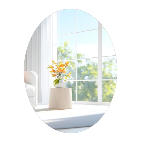 TSKDKIT Ovaler Wandspiegel 40x30cm, Klebespiegel Randlos Oval Spiegel Selbstklebend Glasspiegel groß ohne Verzerrung Dekorativer HD Wandspiegel für Badzimmer,Eingangsbereich,Ankleidezimmer,Wohnzimmer TSKDKIT Ovaler Wandspiegel 40x30cm, Klebespiegel Randlos Oval Spiegel Selbstklebend Glasspiegel groß ohne Verzerrung Dekorativer HD Wandspiegel für Badzimmer,Eingangsbereich,Ankleidezimmer,Wohnzimmer von TSKDKIT