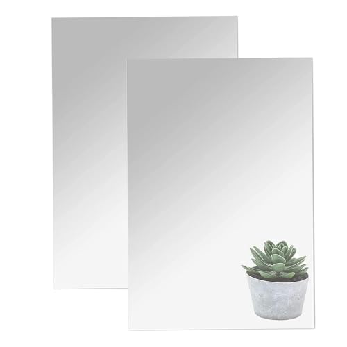 TSKDKIT HD Klebespiegel Groß 2pcs Kein Glasspiegel Spiegelfliesen Selbstklebend 40 x 30cm Spiegelblätter Flexibler Spiegelfolie Selbstklebend Acrylic Wanddekoration Dekospiegel Wandspiegel von TSKDKIT