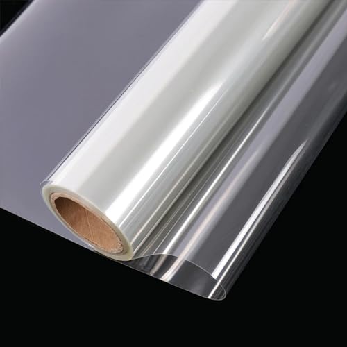 TSKDKIT Transparent Möbel Schutzfolie, Klar Elektrostatische Wandschutzfolie Spritzschutz Klebefolie aus PET Polycarbonat 60x500cm Selbstklebend Folie Schutz für Wände, Möbel, DIY Dekofolie von TSKDKIT