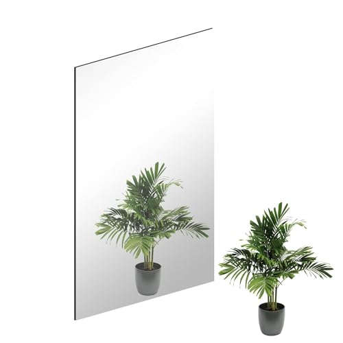 TSKDKIT Wandspiegel Selbstklebender Glasspiegel HD Dekorative Wandspiegel Rahmenlos Spiegel Groß für Gäste WC, Badzimmer, Ankleidezimmer, Wohnzimmer etc(40 x 30cm) von TSKDKIT