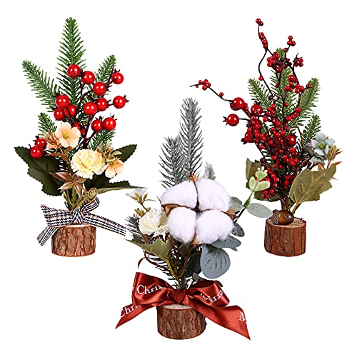 3 Stück Tischplatte Mini Weihnachtsbäume mit roten Beeren und Holzsockel Tisch Schreibtischplatten Tischdekoration Weihnachten Home Party Urlaub Dekor Weihnachtsfeier Ornamente 3 Stück Tischplatte Mini Weihnachtsbäume mit roten Beeren und Holzsockel Tisch Schreibtischplatten Tischdekoration Weihnachten Home Party Urlaub Dekor Weihnachtsfeier Ornamente von TSLBW
