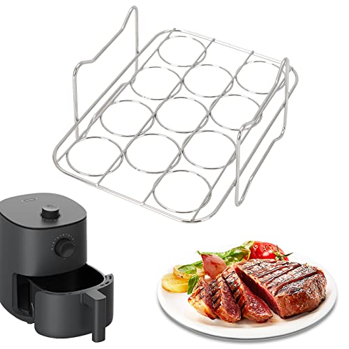 Air Fryer Rack Edelstahl Eierregale Kompatibel, Edelstahl Ei Air Fryer Zubehör, Mehrzweck-Luftfritteuse Zubehör für Ofen Mikrowelle Backen Braten oder Outdoor Camp von TSLBW