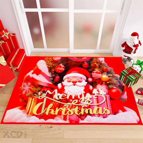 TSLBW Weihnachten Home Tür Fußmatten, Weihnachtsteppich Matten Willkommen Dekorative, für Schlafzimmer, Flur Wohnzimmer Boden, Küche Badezimmer Teppich (40 * 60cm) von TSLBW