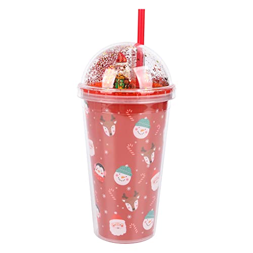 Weihnachts Wasserflasche Schneemann Weihnachtsbaum 3D-Muster Glitzernder Doppelwandiger Becher mit Strohhalm und Deckel wiederverwendbarer BPA-freier Trinkbecher für Weihnachtsfeier Geschenke 450 ml C Weihnachts Wasserflasche Schneemann Weihnachtsbaum 3D-Muster Glitzernder Doppelwandiger Becher mit Strohhalm und Deckel wiederverwendbarer BPA-freier Trinkbecher für Weihnachtsfeier Geschenke 450 ml C von TSLBW