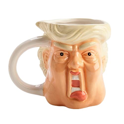Keramik-Kaffeetasse, handbemalt, Donald-Gesicht, realistische Tasse, spülmaschinenfest, für Tee, Milch, Wasser von TSMORY