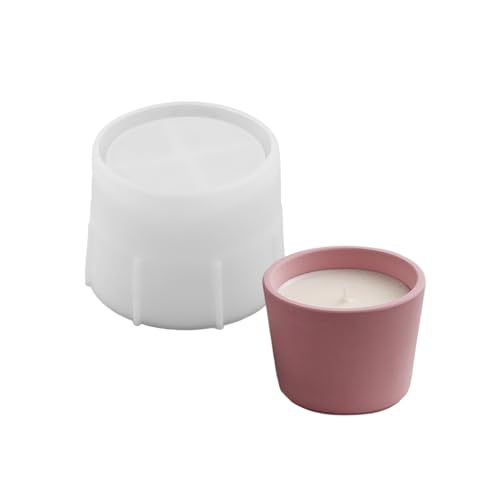 TSMORY Kerzenständer Silikonform Kerzenbecher mit Deckel Formen Kerzenhalter Form Gips Sukkulenten Pflanzgefäß Dekorationen Formen von TSMORY