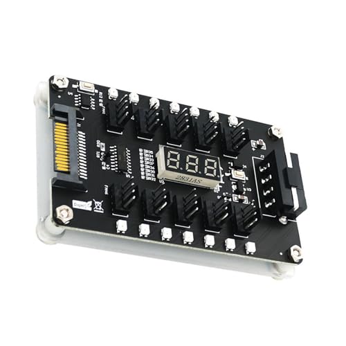 TSMORY Lüfter Hubs Motherboards 12V Netzteile Controller Adapter +LED Temperatur 1 Bis 10 Pin 3/4Pin Lüfter Zu SATAs 4Pin Kühler von TSMORY