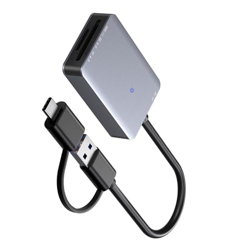 TSMORY Mehrere Gerätekompatible SD4.0 Kartenleser 2 In 1 USB3.0 & Typ C Kartenleser Für Laptop PC Tablets von TSMORY