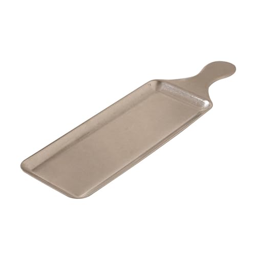 TSMORY Metallplatte Steakteller Geschirr Rechteckige Servierplatten Edelstahlstruktur Geeignet zum Kochen und Essen von TSMORY