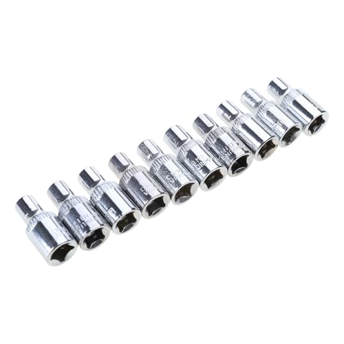 TSMORY Professionelles metrisches kurzes Steckschlüssel-Set, 1/4-Zoll-Antriebe, 6-Punkt-Größe, 4 mm bis 14 mm, Schraubenschlüssel-Zubehör für Reparatur von TSMORY