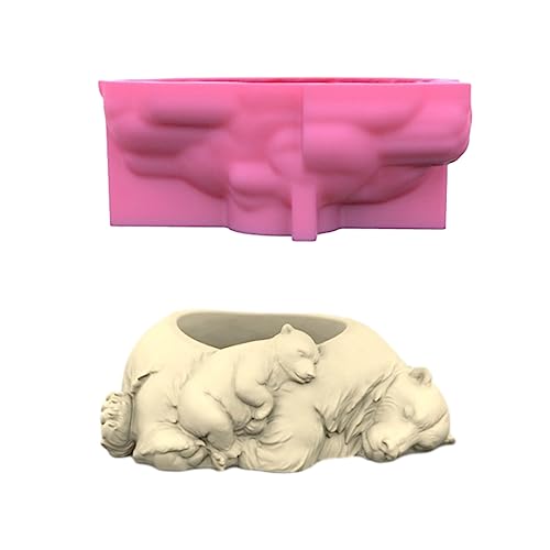 TSMORY Silikonform für Blumentöpfe in Form eines schlafenden Tieres, handgefertigt, für Blumentöpfe von TSMORY