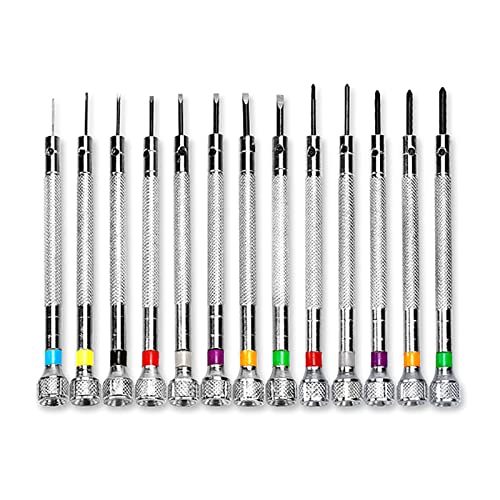 TSMORY Uhren-Schraubendreher-Set, Schmuckschraubendreher, 0,6–2,0 mm, Karbonstahl, für Uhren-Reparatur, Schmuck, 13-teilig TSMORY Uhren-Schraubendreher-Set, Schmuckschraubendreher, 0,6–2,0 mm, Karbonstahl, für Uhren-Reparatur, Schmuck, 13-teilig von TSMORY