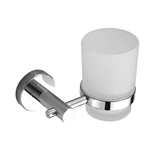 Zahnbürstenhalter mit Becher Wandmontage Badezimmer Zubehör Bad Hardware Set Halter Silber/Schwarz Zahnbürste und Set Wandmontage Schwarz für Badezimmer Modern von TSMORY