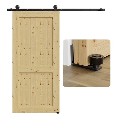 TSMST 152CM/5FT Schiebetürbeschläge Schiebetüren Schiebetürsystem Komplettset Laufschiene Rollen Set Verstellbare Bodenschienen T-Form von TSMST