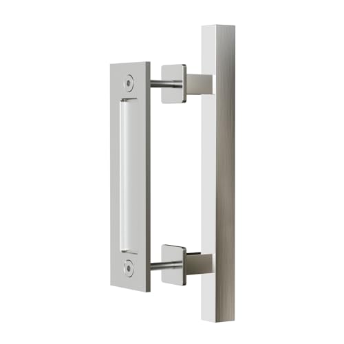 TSMST 30cm Edelstahl Scheunentorgriff Scheunentor Griff-Set, großes rustikales zweiseitiges Design, für Tore, Garagen, Schuppen von TSMST