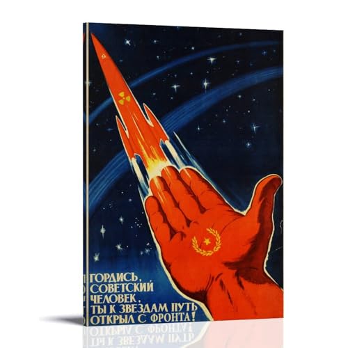 Propaganda Poster of The Soviet Space Program Poster Dekorative Malerei Leinwand Wandkunst Wohnzimmer Poster Schlafzimmer Malerei,Wandkunst Bilddruck Moderne Familienzimmer Dekor 08x12inch(20x30cm) von TSNKNP