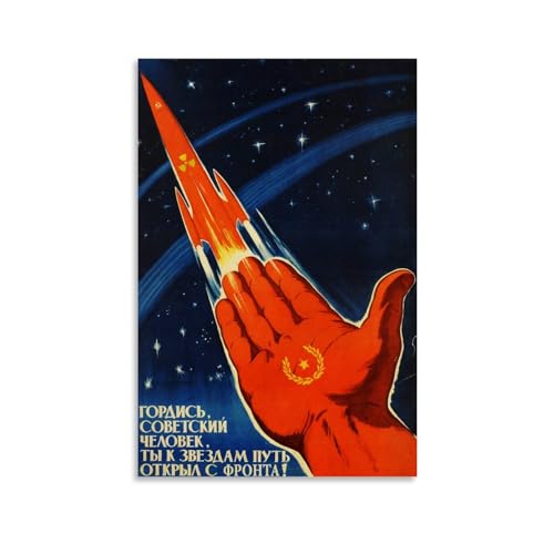 Propaganda Poster of The Soviet Space Program Poster Dekorative Malerei Leinwand Wandkunst Wohnzimmer Poster Schlafzimmer Malerei,Wandkunst Bilddruck Moderne Familienzimmer Dekor 24x36inch(60x90cm) von TSNKNP