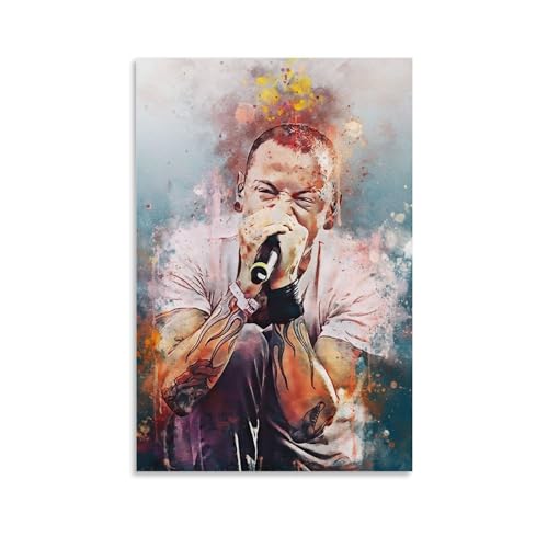 TSNKNP Chester Bennington Poster Dekorative Malerei Leinwand Wandkunst Wohnzimmer Poster Schlafzimmer Malerei,Wandkunst Bilddruck Moderne Familienzimmer Dekor 16x24inch(40x60cm) von TSNKNP