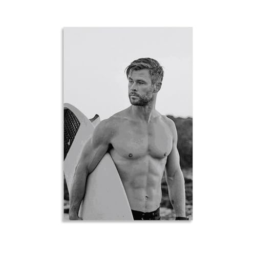 TSNKNP Chris Hemsworth Poster Dekorative Malerei Leinwand Wandkunst Wohnzimmer Poster Schlafzimmer Malerei,Wandkunst Bilddruck Moderne Familienzimmer Dekor 12x18inch(30x45cm) von TSNKNP