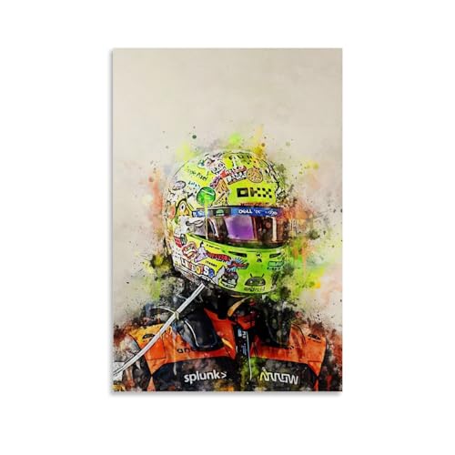 TSNKNP Lando Norris Poster Dekorative Malerei Leinwand Wandkunst Wohnzimmer Poster Schlafzimmer Malerei,Wandkunst Bilddruck Moderne Familienzimmer Dekor 12x18inch(30x45cm) von TSNKNP