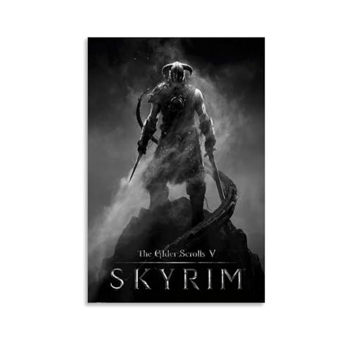 TSNKNP Skyrim Poster Dekorative Malerei Leinwand Wandkunst Wohnzimmer Poster Schlafzimmer Malerei,Wandkunst Bilddruck Moderne Familienzimmer Dekor 12x18inch(30x45cm) von TSNKNP