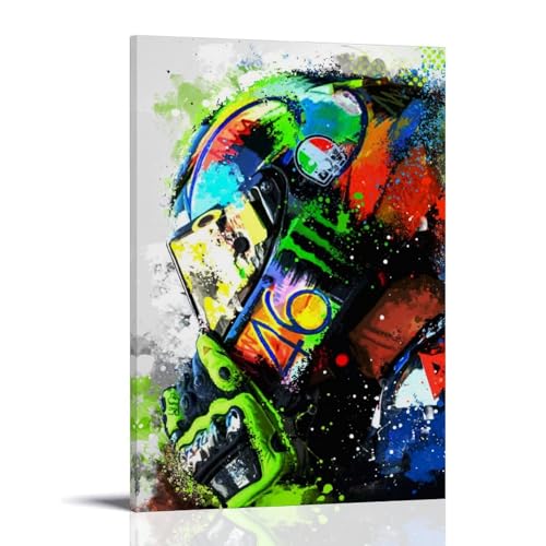 TSNKNP Valentino Rossi Poster Dekorative Malerei Leinwand Wandkunst Wohnzimmer Poster Schlafzimmer Malerei,Wandkunst Bilddruck Moderne Familienzimmer Dekor 16x24inch(40x60cm) von TSNKNP